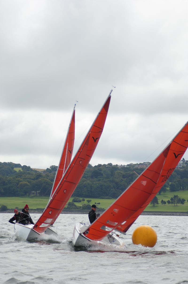 Squib Championship of Ireland 2023 - Inshallah cutting in at a weather mark photo copyright Lindsay Nolan-McCarty taken at Royal North of Ireland Yacht Club and featuring the Squib class