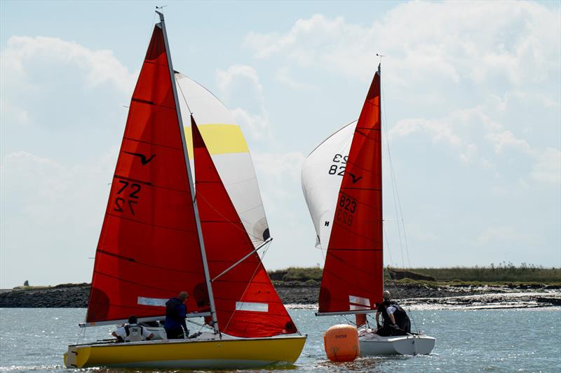 Ed Aspinall and Mark Rawinsky round the mark in front of Phil Aspinall and Dave Sheppard - Squib class Jimmy Starling Trophy at Burnham photo copyright Petru Balau Sports Photography / sports.hub47.com taken at Burnham Sailing Club and featuring the Squib class