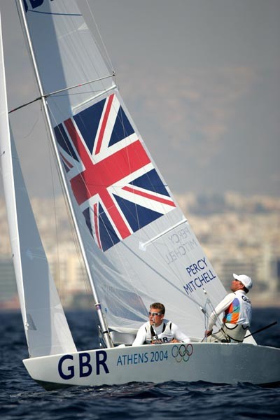 Iain Percy & Steve Mitchell have an up and down day 12 at the Athens 2004 Star Olympic regatta photo copyright Richard Langdon taken at  and featuring the Star class