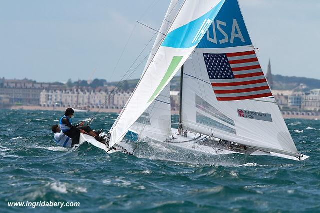 Stars on day two of the London 2012 Olympic Sailing Competition photo copyright Ingrid Abery / www.ingridabery.com taken at Weymouth & Portland Sailing Academy and featuring the Star class