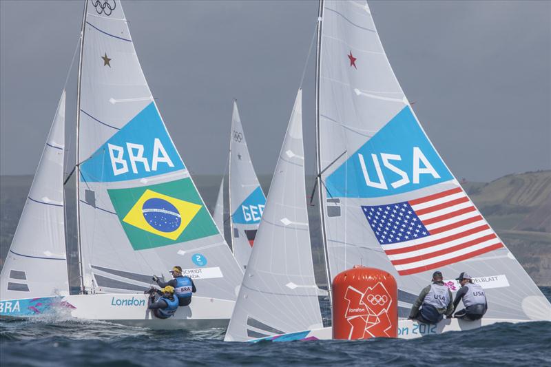 Star racing on day six of the London 2012 Olympic Sailing Competition photo copyright Daniel Forster / www.go4image.com taken at Weymouth & Portland Sailing Academy and featuring the Star class