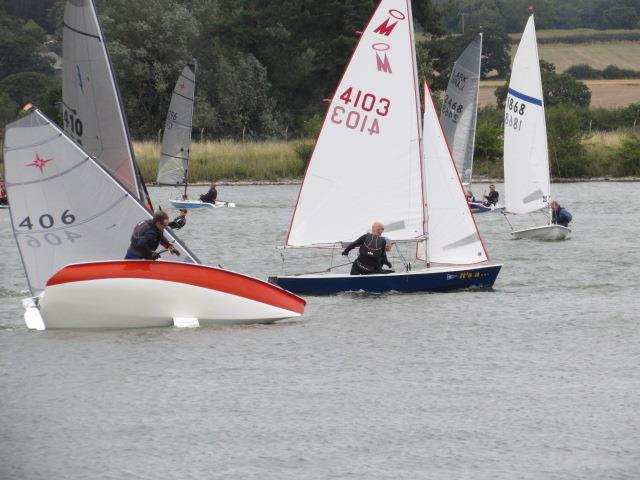 Border Counties Midweek Sailing at Shotwick Lake - That's a close one! photo copyright Brian Herring taken at Shotwick Lake Sailing and featuring the Supernova class