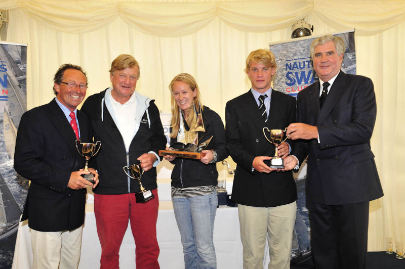 Alan Major (Moustique), Harald and Anna Baum (Elan) and Ian Laing (Sassenach), joint winners of the Swan European Regatta photo copyright Kurt Arrigo / Nautor's Swan taken at Royal Yacht Squadron and featuring the Swan class