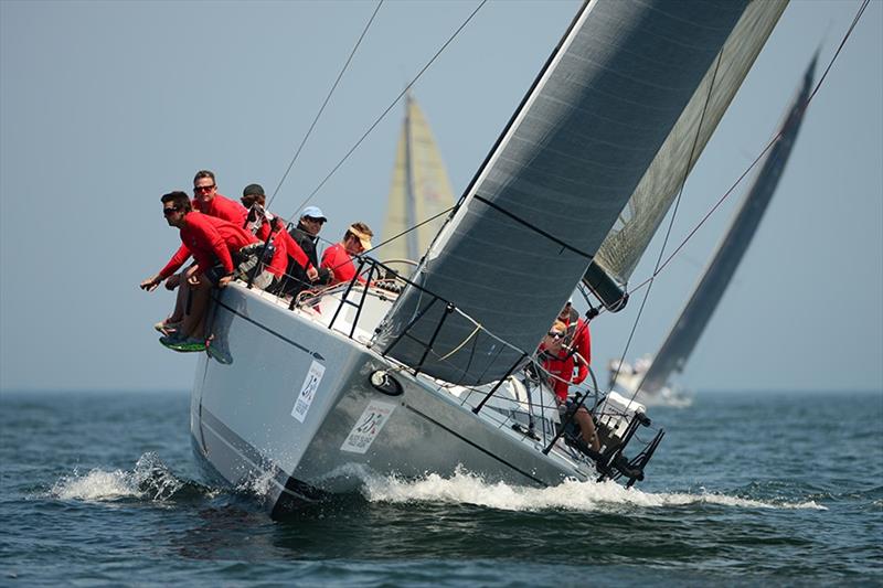 The Swan 42 class is topped by Bandit after day one of Block Island Race Week photo copyright www.photoboat.com taken at Storm Trysail Club and featuring the Swan class