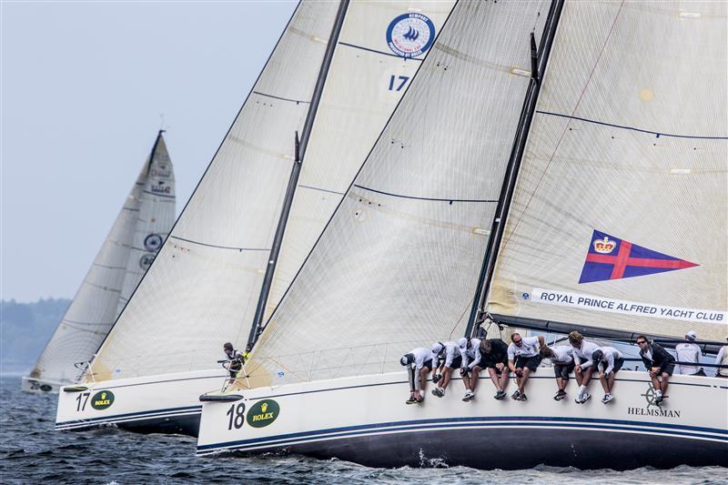 Close fight between the Seattle YC (USA) and the Royal Prince Alfred YC (AUS) on day 3 of the New York Yacht Club Invitational Cup presented by Rolex photo copyright Daniel Forster / Rolex taken at New York Yacht Club and featuring the Swan 42 class