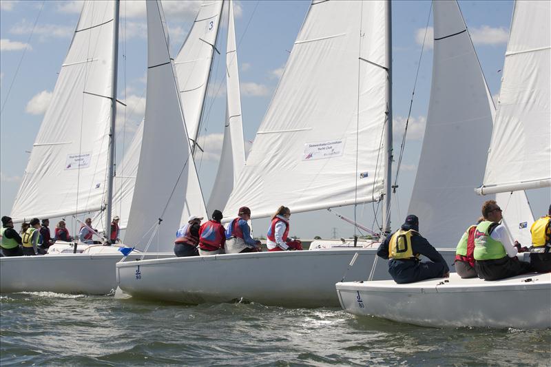 Royal Thames Cumberland Cup day 2 photo copyright Claire Matches / www.clairematches.com taken at Royal Thames Yacht Club and featuring the Team Racing class