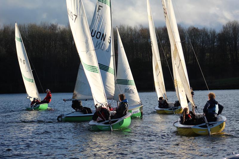 Loughborough Lemming 2024: Jostling for position - a couple of close encounters in the semi-finals photo copyright Enya Gibbs taken at Burton Sailing Club and featuring the Team Racing class