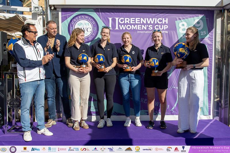 The Royal Thames YC with the champions trophy, with Mayor of Altea, and Captain of Marina - 2025 Greenwich Women's Cup photo copyright Pep Portas - CNMG taken at Club Náutico Marina Greenwich and featuring the TOM 28 class