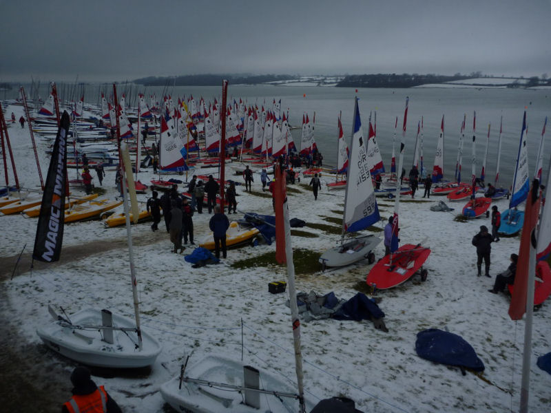 Launching at the Magic Marine Topper Winter Regatta photo copyright Tim Yeates taken at Rutland Sailing Club and featuring the Topper class