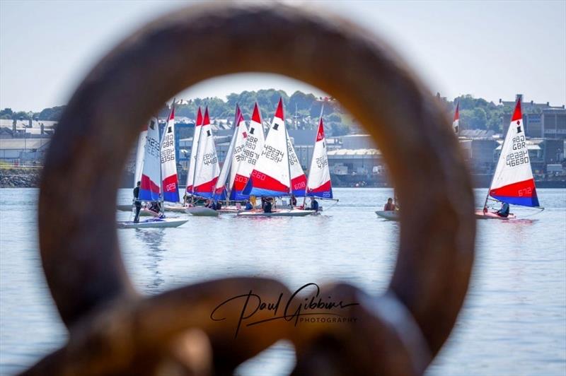 Waiting for the wind during the SW Topper Travellers at Saltash photo copyright Paul Gibbins Photography taken at Saltash Sailing Club and featuring the Topper class