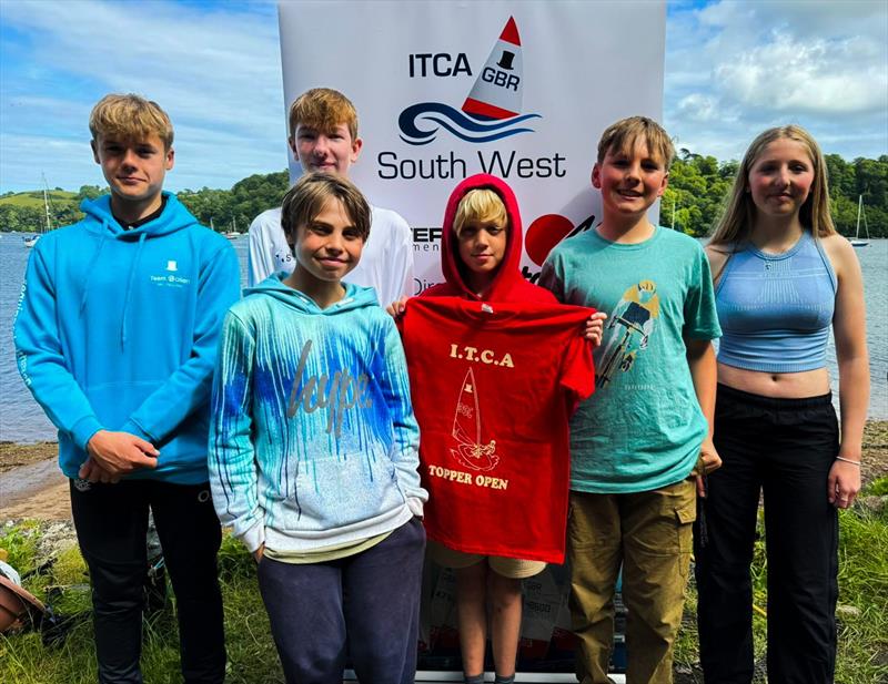 Prize winners in the Topper SW Traveller at Dittisham photo copyright James Mills taken at Dittisham Sailing Club and featuring the Topper class