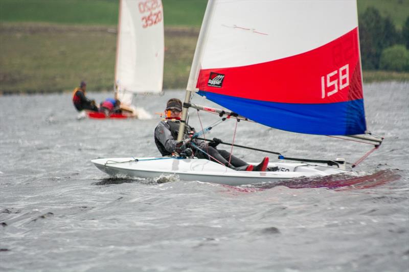 1st Junior Nayth Twiggs in his Topper during the Border Counties Midweek Sailing Series at Llyn Brenig - photo © Pete Chambers