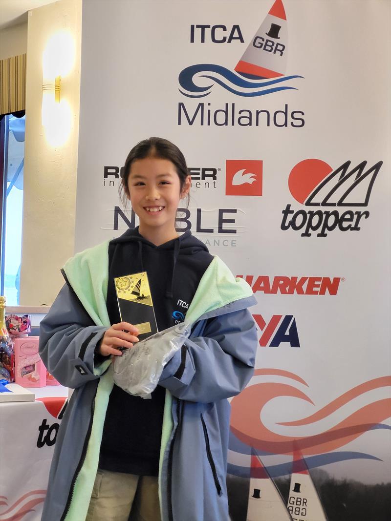 ITCA Midlands Topper Travellers at Shustoke - 4.2 Winner - Audrey Yang (Bartley SC) photo copyright Allison Blakeway  taken at Shustoke Sailing Club and featuring the Topper 4.2 class