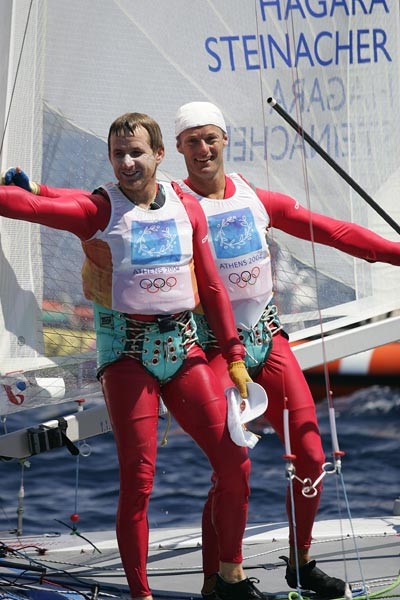 Roman Hagara & Hans Peter Steinacher win the Tornado class at the Athens 2004 Olympic regatta photo copyright Richard Langdon taken at  and featuring the Tornado class