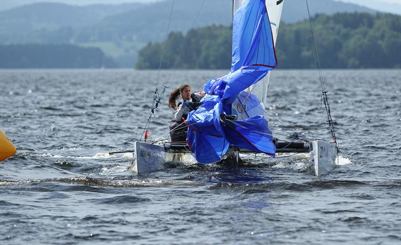 Tornado Europeans at Lake Lipno, Czech Republic day 3 photo copyright Martina Barnetova taken at Yacht Club Jestrábí and featuring the Tornado class