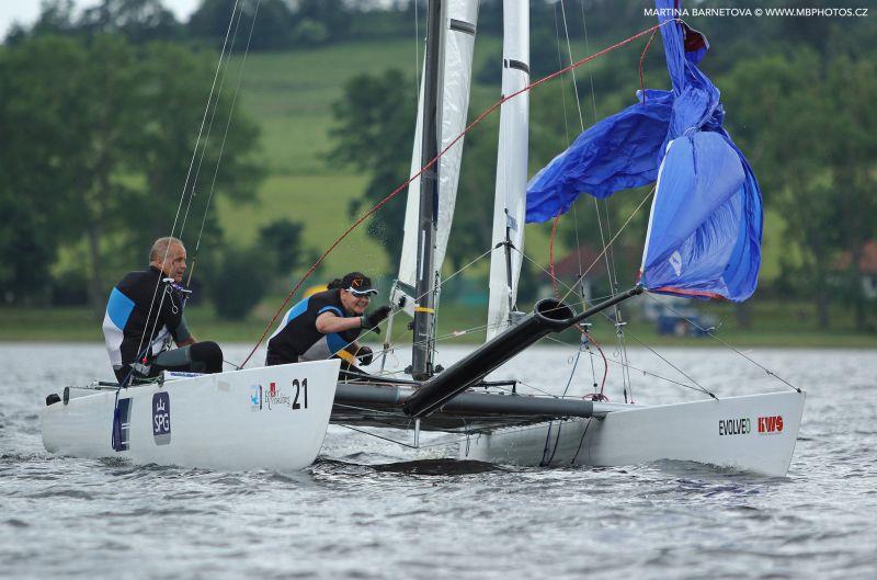 Tornado Europeans at Lake Lipno, Czech Republic photo copyright Martina Barnetova taken at Yacht Club Jestrábí and featuring the Tornado class