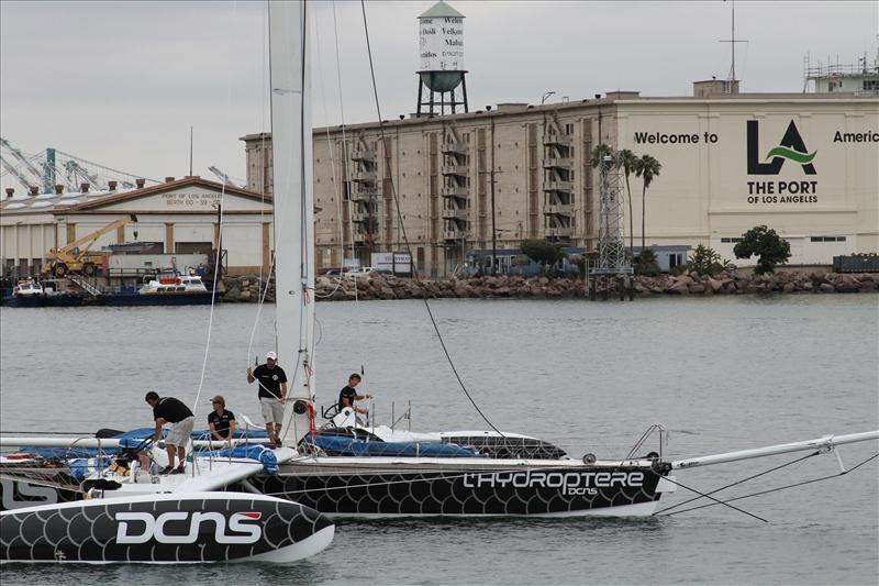 l'Hydroptère DCNS launched in Los Angeles photo copyright T.Lesage / l'Hydroptère DCNS taken at  and featuring the Trimaran class