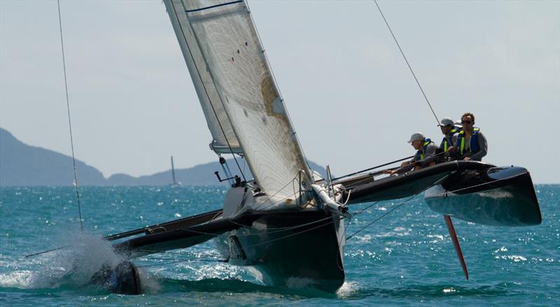 The winning Multihull Division 1 national champions, Morticia on day 6 of Airlie Beach Race Week photo copyright Shirley Wodson taken at Whitsunday Sailing Club and featuring the Trimaran class