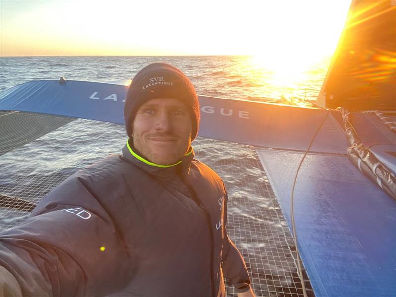 François Gabart on SVR Lazartigue during the Route du Rhum - Destination Guadeloupe photo copyright François Gabart / SVR Lazartigue taken at  and featuring the Trimaran class