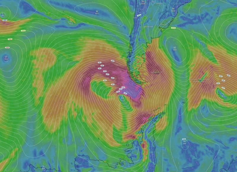 CEP model for the Horn passage if the Maxi Edmond de Rothschild had passed on February 4 - photo © GITANA SA