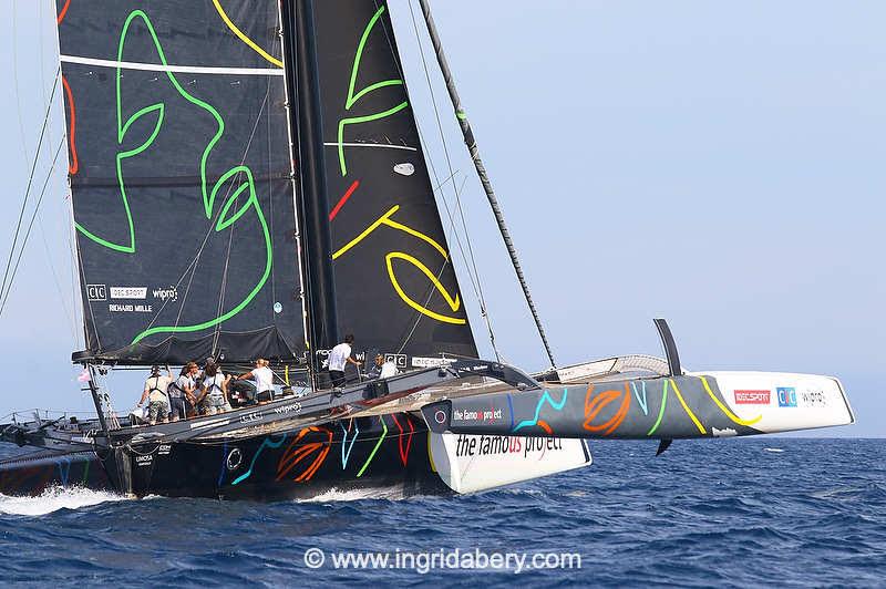 Les Voiles de Saint-Tropez day 3 photo copyright Ingrid Abery / www.ingridabery.com taken at Société Nautique de Saint-Tropez and featuring the Trimaran class