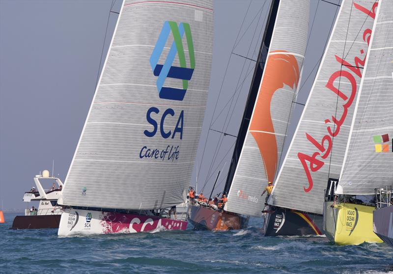 Team SCA win the Volvo Ocean Race Abu Dhabi In-Port Race photo copyright Rick Tomlinson / www.rick-tomlinson.com taken at  and featuring the Volvo One-Design class