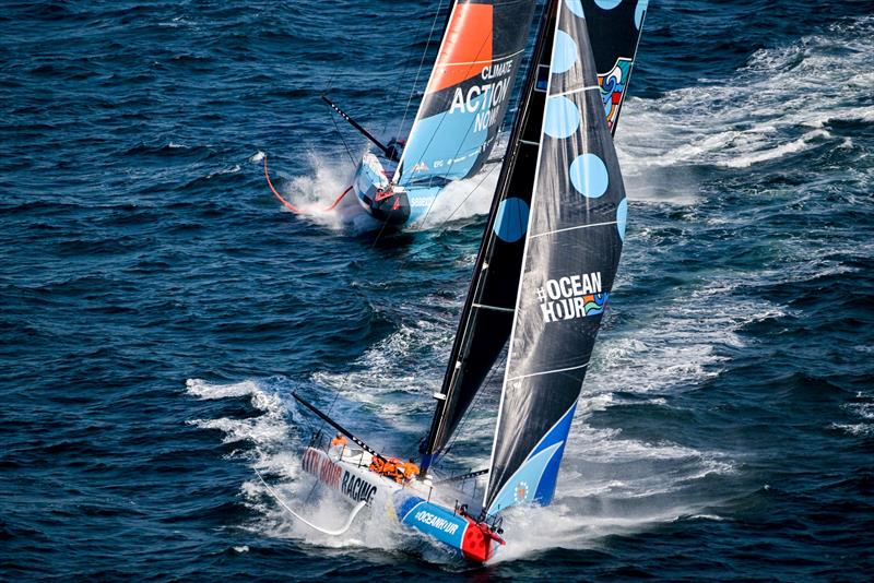 The Ocean Race 2022-23 - 13 June 2023. IMOCA In-Port Race in The Hague, Netherlands. 11th Hour Racing Team and Team Malizia photo copyright Sailing Energy / The Ocean Race taken at  and featuring the Volvo One-Design class