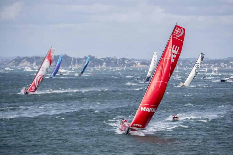 Leg7 from Auckland to Itajai. Start of the Leg 7. 18 March, 2018 photo copyright Ainhoa Sanchez / Volvo Ocean Race taken at Royal New Zealand Yacht Squadron and featuring the Volvo One-Design class