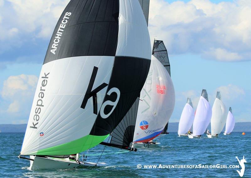 Tight racing amongst the fleet on day 1 of the Australian VX One Midwinter Championship photo copyright Nic Douglass / www.AdventuresofaSailorGirl.com taken at Royal Queensland Yacht Squadron and featuring the VX One class