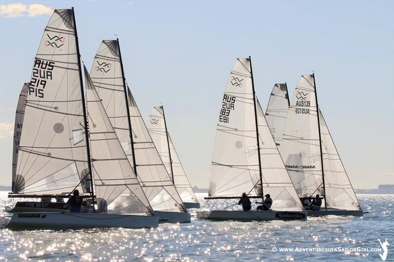 Racing on Moreton Bay on day 1 of the Australian VX One Midwinter Championship - photo © Nic Douglass / www.AdventuresofaSailorGirl.com