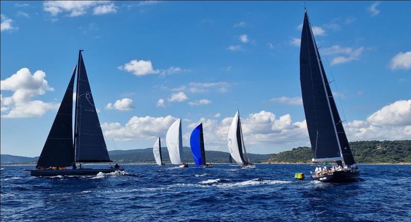 Maurits Van Orange's Wally 80 Sud chases Maxi B downwind - Les Voiles de Saint-Tropez photo copyright IMA taken at Société Nautique de Saint-Tropez and featuring the Wally class