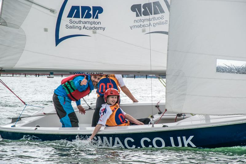 Newlands Primary School students and Olympic medallists at Southampton Water Sports Activity Centre photo copyright SWAC taken at Southampton Water Activities Centre and featuring the Wayfarer class