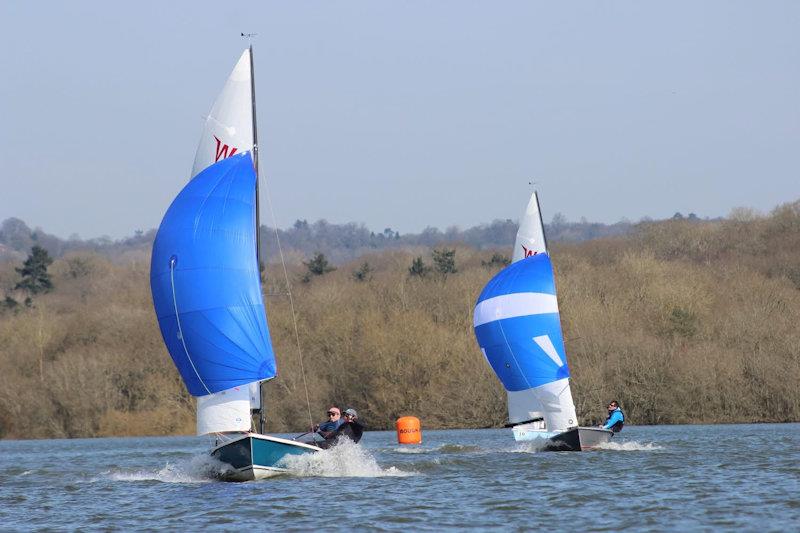 Ian Foxwell and Sam Pygall, being chased hard by the Wilsons - Craftinsure Wayfarer National Circuit Finale at Bough Beech photo copyright Sarah Seddon taken at Bough Beech Sailing Club and featuring the Wayfarer class