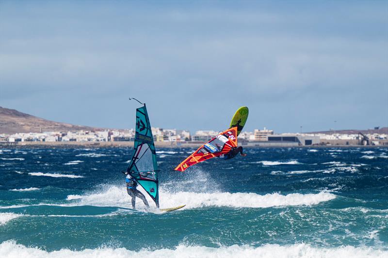 Final between local riders Alexia Kiefer and Mari´a Morales - Gran Canaria Gloria Windsurf World Cup 2024 in Pozo Izquierdo - Day 9 - photo © David Delfour