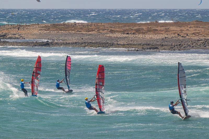 Men's Slalom final. Pierre Mortefon, on the right of the picture, wins the Slalom X. - Gran Canaria Gloria Windsurf World Cup 2024 in Pozo Izquierdo - Day 9 - photo © David Delfour