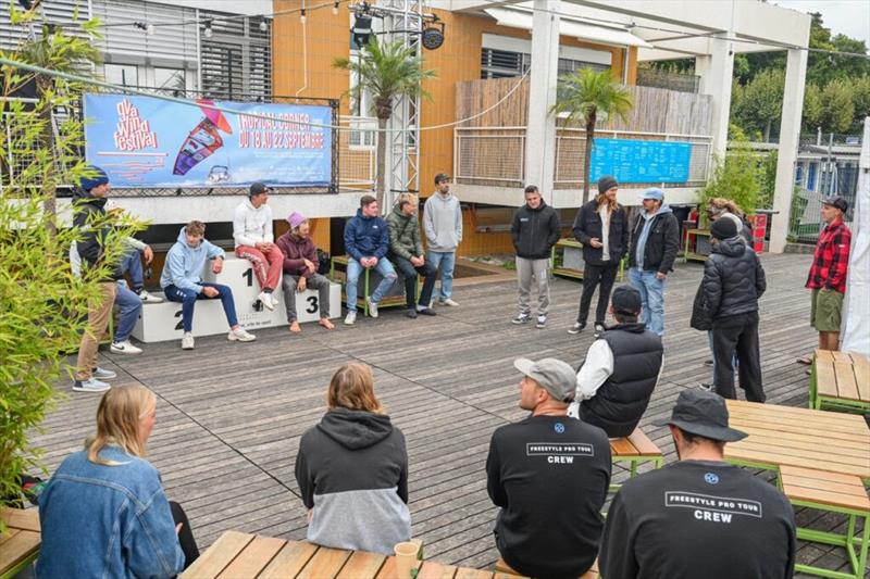 Skippers meeting at the Tropical Corner - 2024 Freestyle Pro Tour Geneva day 1 - photo © PROtography Official