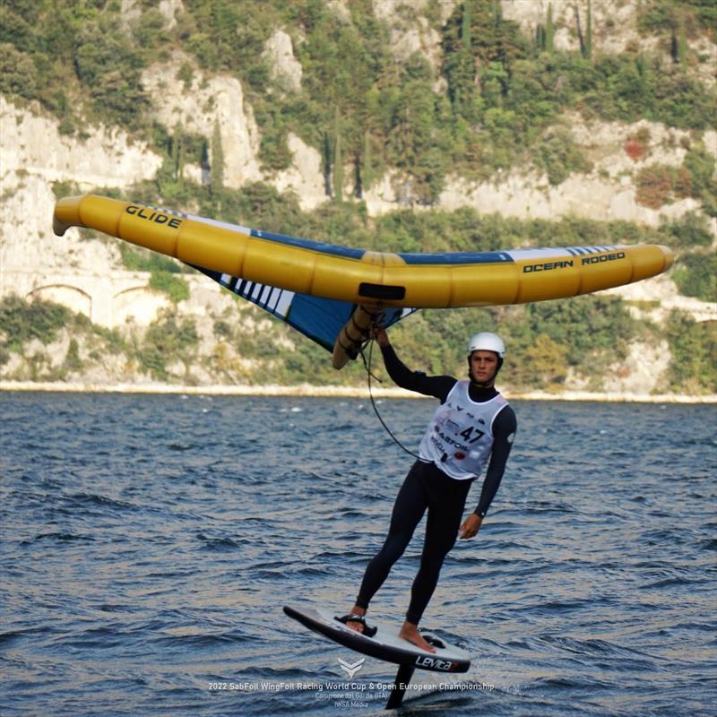 Mathis Ghio was looking good in the slalom, 3 wins from 4 races - SabFoil 2022 WingFoil Racing World Cup & Open Europeans, Day 2 - photo © IWSA Media / Markus Schwendtner