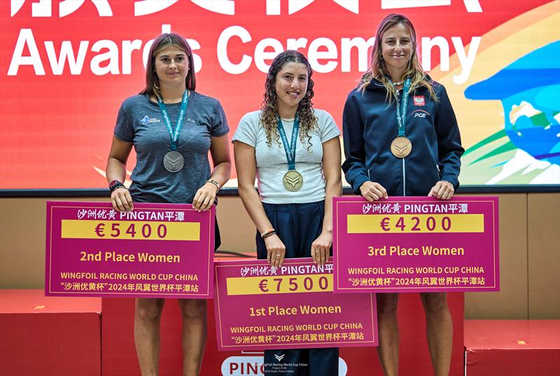 Women's Podium - 2024 WingFoil Racing World Cup China Day 5 - photo © IWSA media / Robert Hajduk