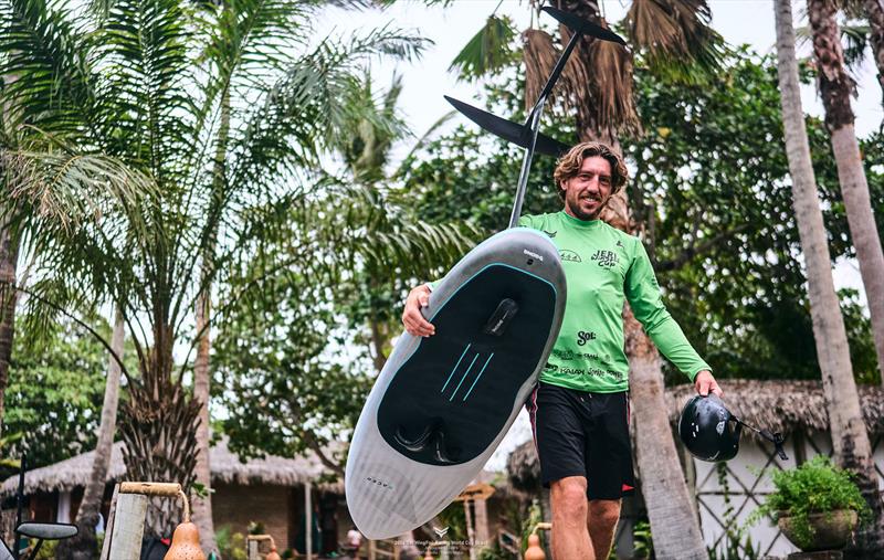 Bastien Escofet with his Gong board - 2024 WingFoil Racing World Cup Brazil photo copyright IWSA media/ Robert Hajduk taken at  and featuring the Wing Foil class