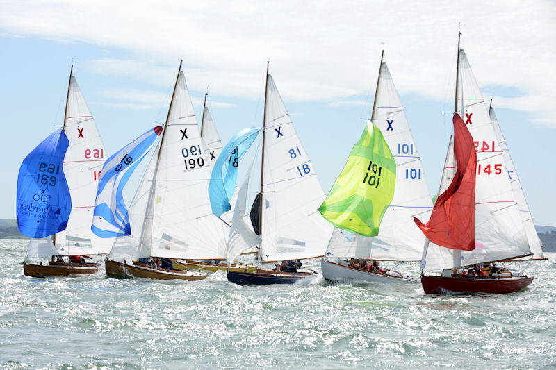 Perdix, Waverley, Sapphire, Thora and Firebird on day 7 of Aberdeen Asset Management Cowes Week photo copyright Rick Tomlinson / www.rick-tomlinson.com taken at Cowes Combined Clubs and featuring the XOD class