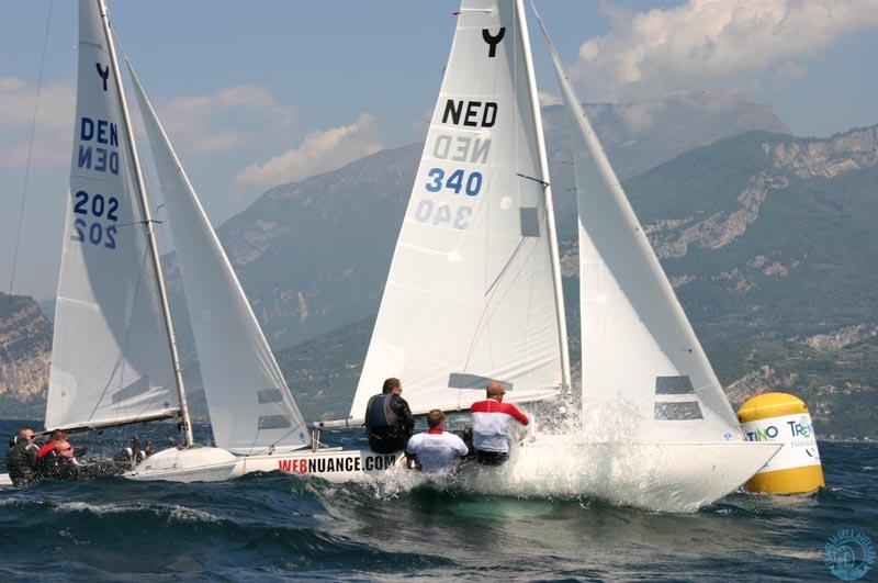 Yngling Europeans on Lake Garda day 3 photo copyright Elena Giolai / Fraglia Vela Riva taken at  and featuring the Yngling class