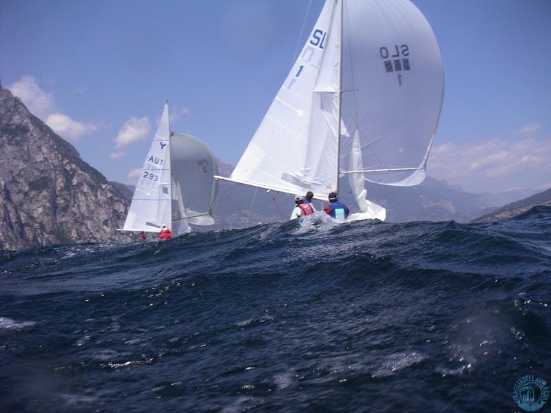 Yngling Europeans on Lake Garda day 4 photo copyright Elena Giolai / Fraglia Vela Riva taken at  and featuring the Yngling class