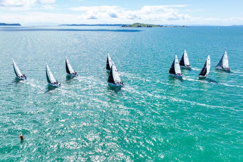 Drone shot of the fleet - 2023 North Sails Young 88 Owners Championship - photo © LiveSailDie